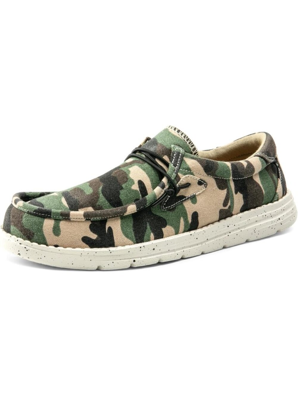 Bruno Marc Men's Camo Green Round Toe Breathable Flexible Casual Slip On Loafers